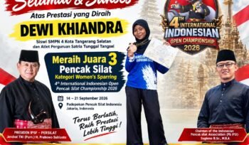 Bawa Nama SMPN 4 Tangsel dan Perguruan Satria Tunggal, Dewi Khiandra Raih Juara 3 Pencak Silat Internasional