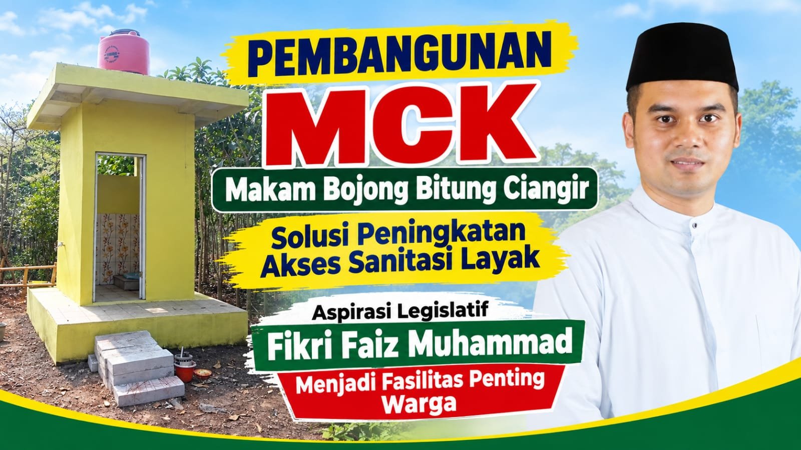 Pembangunan MCK Makam Bojong Bitung Ciangir Solusi Peningkatan Akses Sanitasi Layak. Aspirasi Legislatif Fikri Faiz Muhammad Menjadi Fasilitas Penting Warga